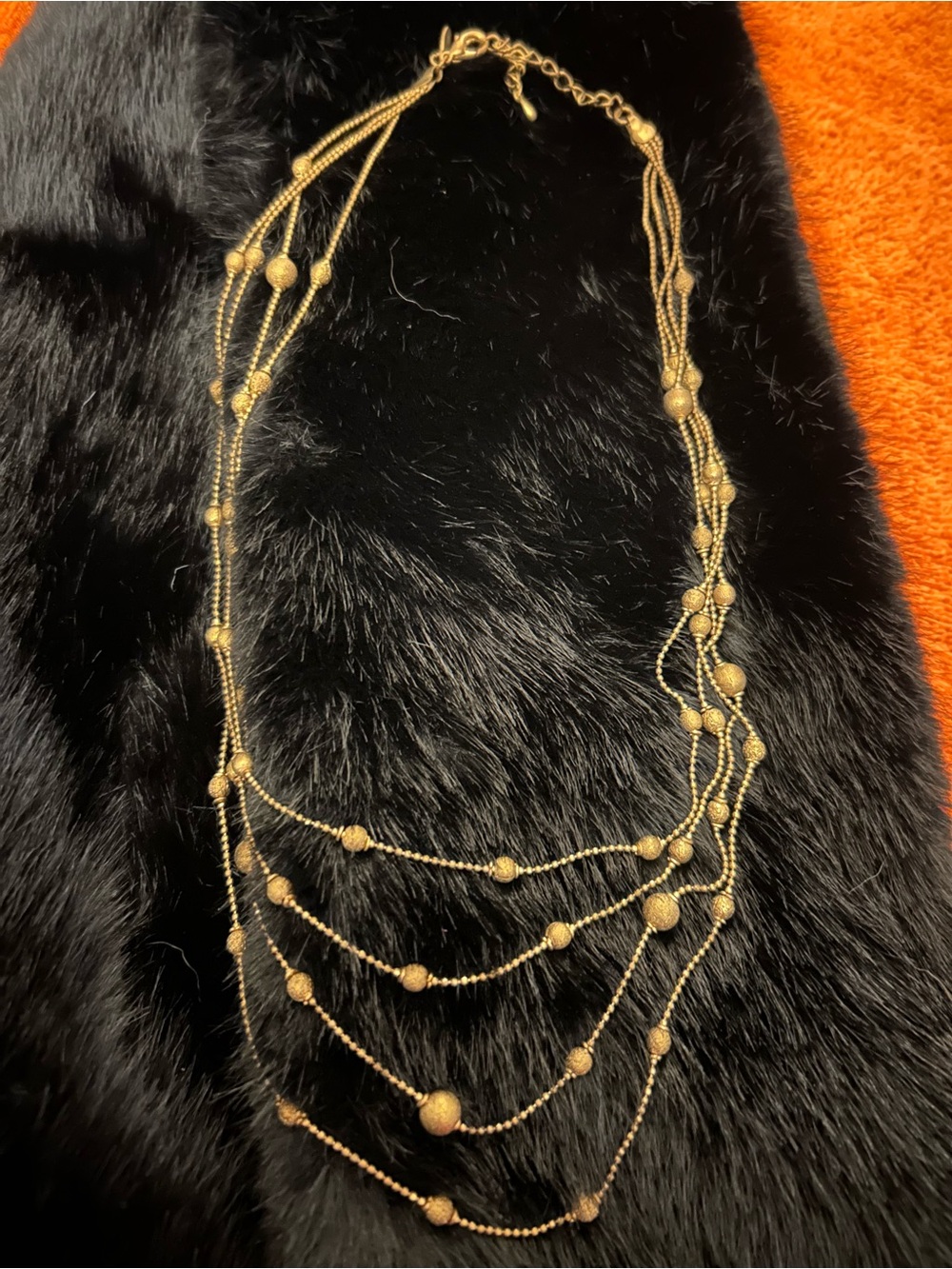 Gold tone Multi-Strand Beaded Necklace - Women Jewelry premier design